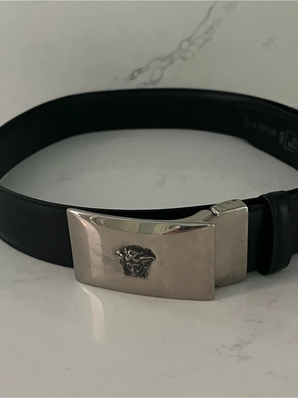 Unisex Versace Silver-Tone Medusa Buckle Belt
